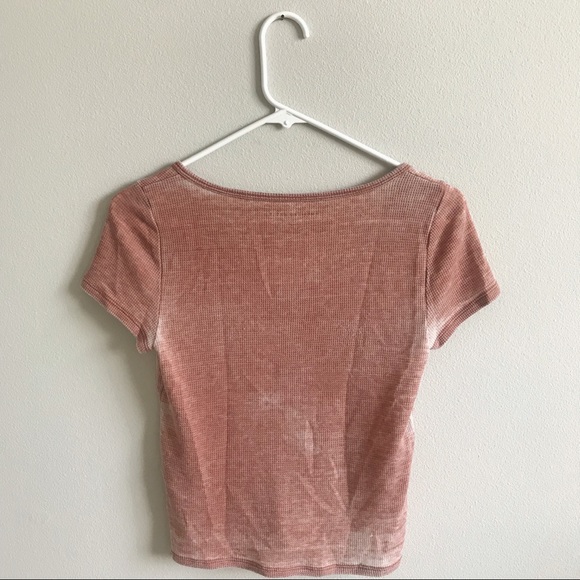 button faded waffle knit tee - Picture 3 of 3